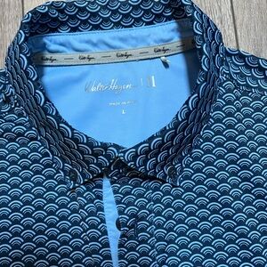 Men's Blue Patterned Polo Shirt Large
Excellent Condition Like New